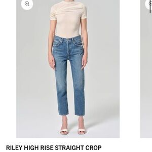 Agolde Riley High Rise Straight Crop Jeans